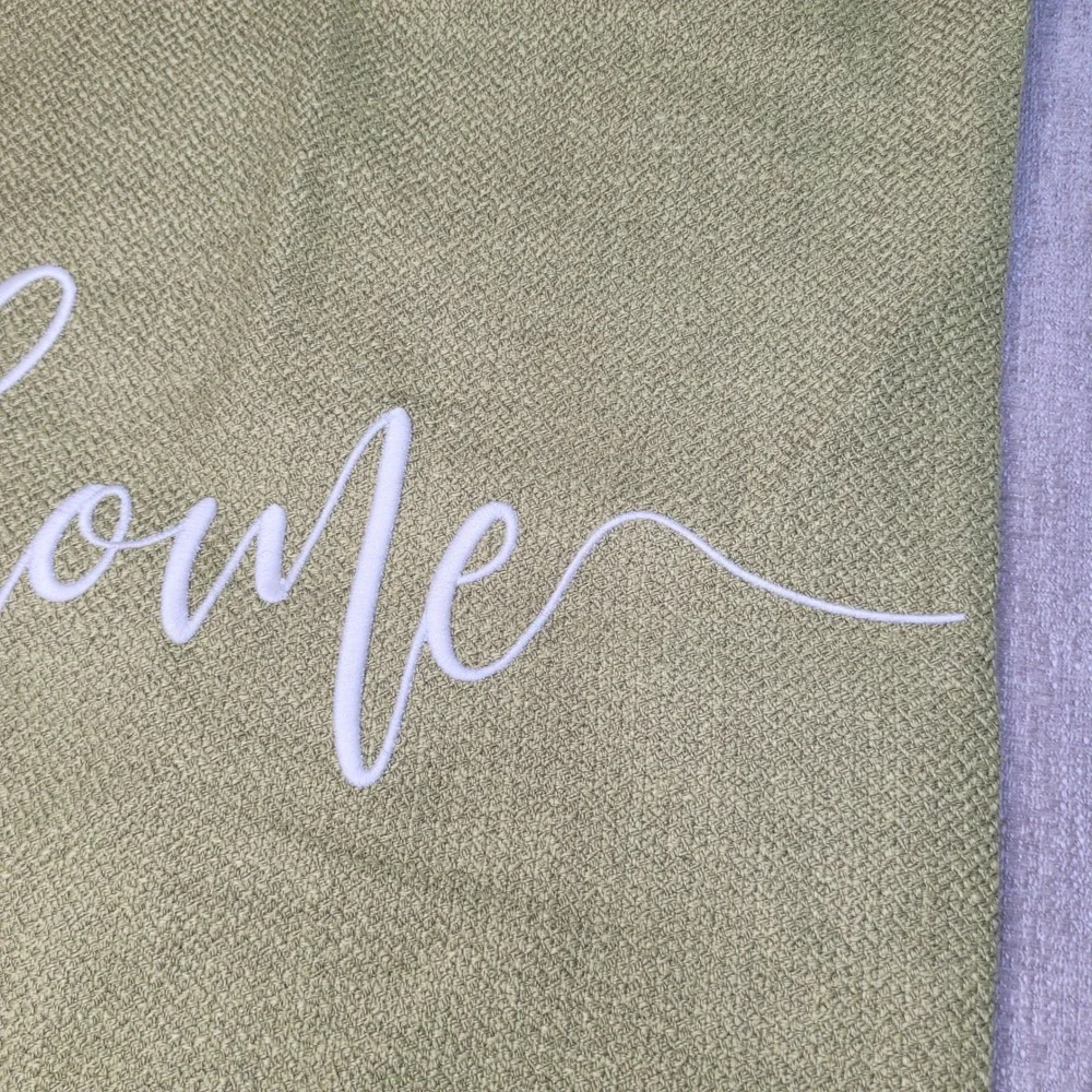 Millihome Pillow‎ Cover Green Textured Home Script Accent Decor Spring 19x19 New